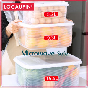 Locaupin Fridge Food Storage Containers with LidsPlastic Reusable Storage Organizer Storage Bin Meal Prep Containers