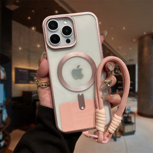 With Lanyard Strap Phone Case for IPhone 11 12 13 14 15 16 Pro Max 16 Plus Soft Tpu Casing Transparent Cover