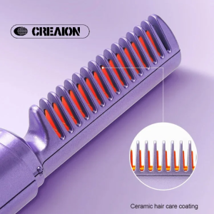 Electric Curling Iron Portable Electric Comb Hair Shaping Comb No Snagging No Pulling Styling Comb