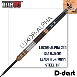 ONE80 STEEL TIP DART - 23G LUXOR ALPHA 90% TUNGSTEN STEEL DARTS (23G)
