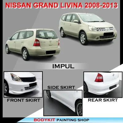 NISSAN GRAND LIVINA 2008-2013 IP IMPUL STYLE FULLSET SKIRTING (FRONT SKIRT SIDE SKIRT REAR SKIRT) PU GETAH BODYKIT