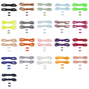 Creative No Tie Elastic Shoelaces with Metal Aglets for Easy Slipping On and Off Suitable for Students Office Workers
