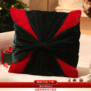 Christmas decorations: bow-shaped pillow covers sofa and chair covers for the living room table runners and high-quality plush cushions