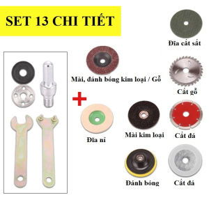 Bộ Chuyển Đổi Máy Khoan Thành Máy Cưa Mài Cắt Kèm 8 Đĩa Cắt Đa NăngĐầu Chuyển Cưa Gắn Máy Khoan