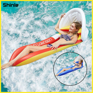 Floating Hammock For Summer Pool Beach Sun Bathing Inflatable Swimming Air Cushion With canopy