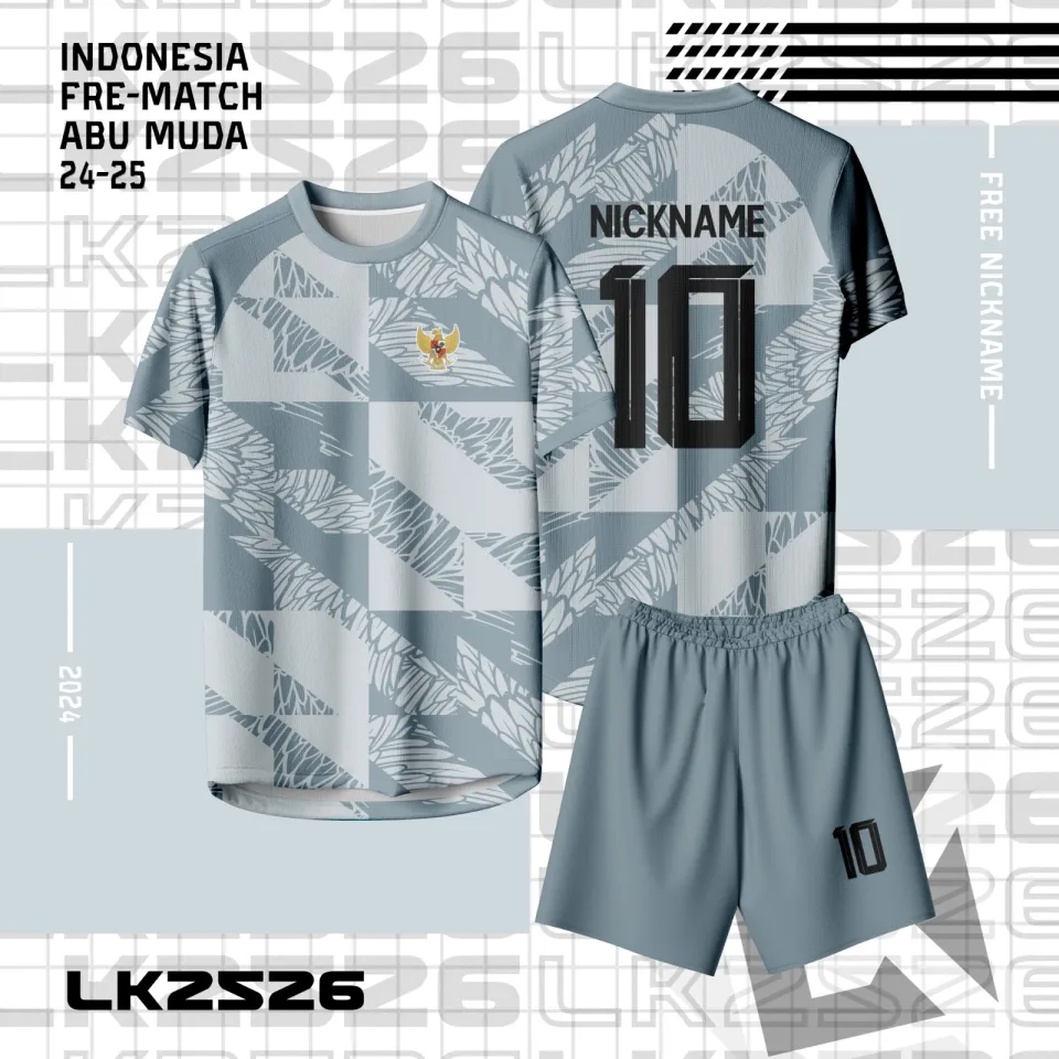 Baju Jersey Stelan Timnas Indonesia GARUDA Training Fre-Match ABU
