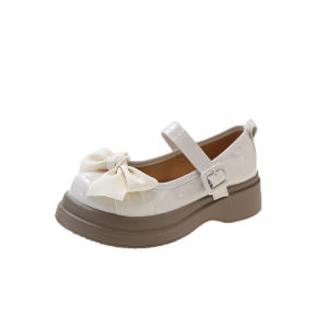 IELGY  Giày lười giày tròn cho bé nữ phong cách Nhật Bản Thắt Nơ Đơn giản dễ phối