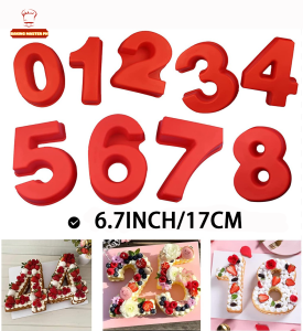 Baking Master 6.7 Inch Baking Birthday Anniversary Large Silicone Number Cake Mold