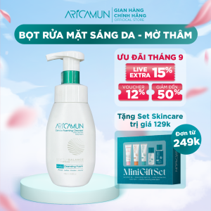 Bọt Rửa Mặt Sáng Mịn Mờ Thâm ARICAMUN Gentle Foaming Cleaner 175ml Chính Hãng
