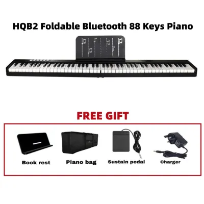TOPnet【24H】Foldable Rechargeable 88 Keys Piano Bluetooth Electronic Keyboard Portable Electronic Piano