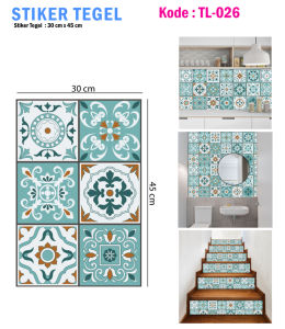 Stiker Tegel Lantai Stiker Dekorasi Keramil Wallpaper Dinding Kamar Dapur Tangga Hitam TL26-28