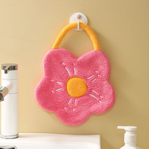 Creative Flower Shape Coral Velvet Quick-drying Wiping Handkerchief Household Kitchen Bathroom Absorbent Cloth