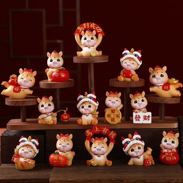 TEWUB Năm con ngựa 2026 Linh vật năm ngựa Nhựa Dễ thương Đồ trang trí ...