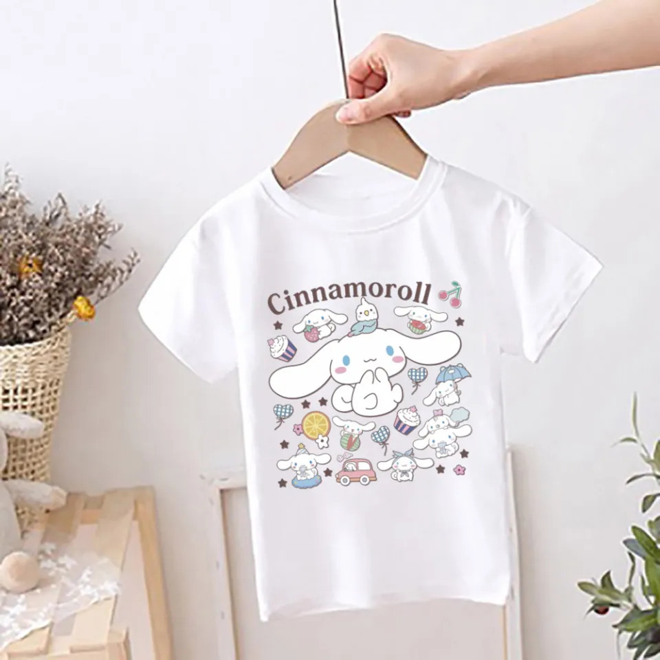 Kawaii Cinnamoroll Girl T Shirt Cute Princess Girls Tops Tees