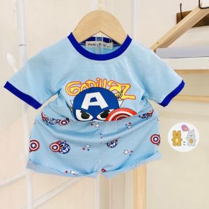 Bộ quần áo thun lạnh cộc tay thời trang mùa hè trẻ em bé trai bé gái 3-11kg