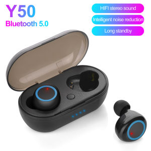 VAORLO Y50 TWS Wireless Bluetooth 5.0 Earphone Touch Control 9D Stereo Headset With Mic Sport Noise Cancelling Earphones Waterproof Earbuds For All Smart Phones