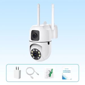 V380 PRO Z3 4MP HD Wireless WiFi CCTV Camera Dual Lens Full Color Night Vision And Speaker IP Security Cameras Connect Cellphone And AI Motion Detection Surveillance Camera PTZ Rotatable 360° Automatic Tracking CCTV Two Way Audio