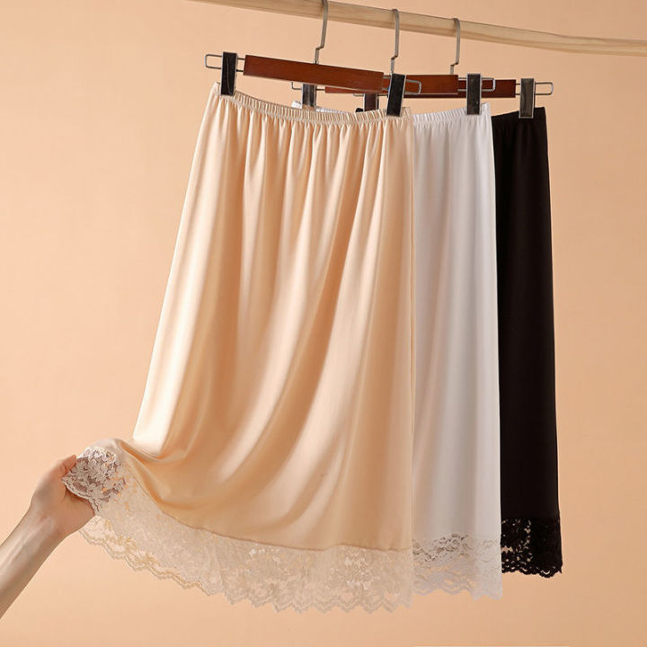 Womens Girls Modal Half Slips Underskirt Basic Soft Lace Trim Petticoat  Underdress Intimates Safety Skirt Underwear - Slips - AliExpress