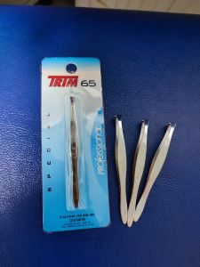 2 cây nhíp kim tân 65 nhổ râu nhổ lông đa năng