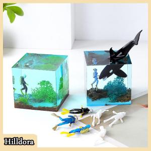 [Hilldora] อุปกรณ์เติมเรซินขนาดเล็กรูปทิวทัศน์3D นักดำน้ำเครื่องประดับเรซินเสน่ห์ทำอุปกรณ์แม่พิมพ์ซิลิโคนสำหรับงานฝีมือทำมือทำจากเรซินแบบทำมือ