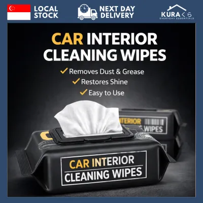 🇸🇬SG Ready Stock🇸🇬 Car Interior Cleaning Wipes Dashboard Leather Cleaner Dust & Grease Remover Quick Detail Wet Wipes