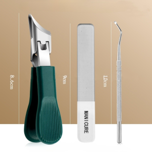 กรรไกรตัดเล็บสแตนเลสขนาดใหญ่แบบเอียงป้องกันการกระเด็น สำหรับการดูแลสุขภาพเล็บ ชุดกรรไกรตัดเล็บคุณภาพสูง