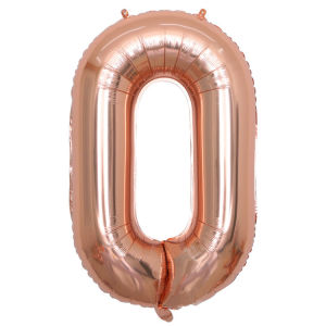 Dinoso Balon Foil Huruf Rose Gold Abjad Alphabet  A-Z / Balon Foil Angka 0-9 Rose Gold Ukuran 40cm