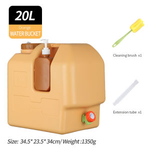 Large Capacity 20L/30L PE Outdoor Portable Bucket Food with Hand Sanitizer Bottle for Outdoor Emergency Situation Home Use with Tap