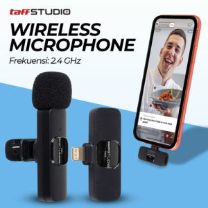 COD Kirim Cepat TaffSTUDIO Microphone Wireless Clip On Mic Konten Kreator 2 Mic 2.4GHz USB TypeC G10