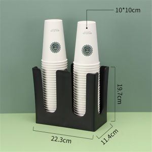 4 Stacks Portable Disposable Paper Cup Lid Holder Dispenser Coffee Drink Cafe Cup Buffet Stand Rack Storage Restaurant Bar Tool