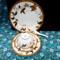 Bộ 5 món Noritake gốm sứ đĩa và chén - Noritake SLAY bone china Plates + bowl Dinner Set ( Set of 5 Pcs). 