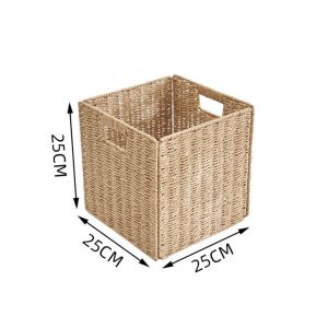 FEELDG Large Capacity Foldable Storage Bin Multifunction Organizer Multifunction Laundry Storage Cube  Space Saving Woven Closet Basket
