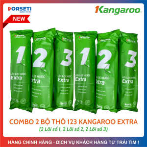 Combo 2 Bộ Lọc Thô 123 KANGAROO (2 Lõi Số 1 2 Lõi Số 2 2 Lõi Số 3) Dành Cho Máy Có 3 Cốc Lọc 10Inch Giúp Loại Bỏ Tạp Chất Và Chất Hữu Cơ Trong Nước