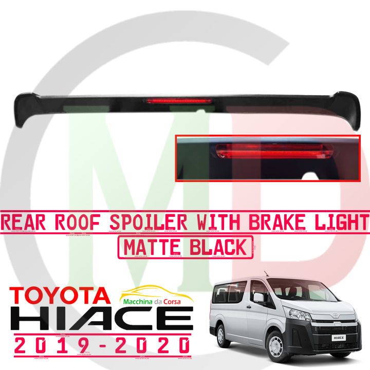 Toyota Hiace 2019-2020 Rear Roof Spoiler With Break Light (Matte Black ...