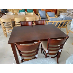 BÀN ĂN 4 GHẾ CABIN GỖ CAU SU TỰ NHIÊN - BỘ BÀN ĂN CƠM GIA ĐÌNH MẶT GỖ