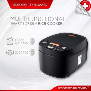 in stock-hot saleSwissThomas Multifunction Digital Rice Cooker Large Capacity Non Stick Cooking Pot Mee Pot (5L)