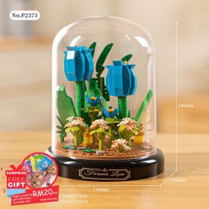 Mini Flower Nano Brick Valentine Gift DIY Flower Bricks Building Blocks Creative Flower Rose Sunflower Decoration Plant Teacher Mother Day
