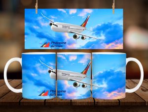 * 1 PC MUG WITH BOX * PHILIPPINE AIRLINES MUG DESIGN 11oz with BOX SOUVENIR MUG