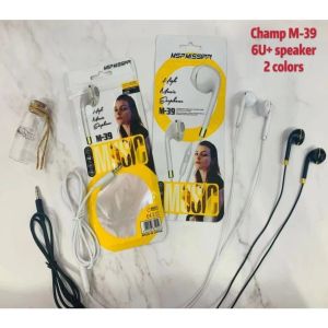 ONE HEADSET HANDSFREE M-39 + MIC STEREO SOUND EARPHONE JACK 3.5MM BASS M39 BISA TELEPON DAN MUSIK