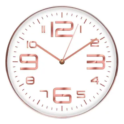 12-inch wall clock in rose gold living room home clock modern simple clock wall Nordic style creative 12 inches silent no decoration