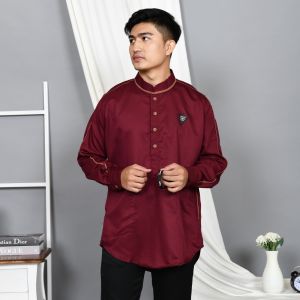 Baju Koko Lengan Panjang Baju Muslimin Pria Muslim Model Kurta Pakistan Bahan Toyobo Terbaru KH1