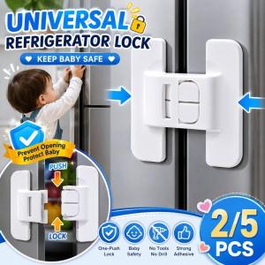 Universal Child Safety Refrigerator Lock Practical Cabinet Protector Effectively Avoid Pinched Hands Stop Babies From Opening Fridge Randomly