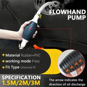 Keranixy 1.5/2/3M Car Fuel Tank Sucker Oil Transfer Universal with Valve Clips Syphon Transfer Oil Pump