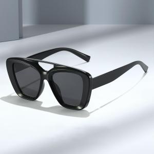 JN IMPRESSION แว่นกันแดดกรอบลำแสงคู่สองชั้นแบบเรียบง่ายแว่นกันแดดหมวกตกปลา Uv400ยามว่างสไตล์ยุโรปและอเมริกาใหม่