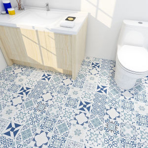 Toilet floor sticker/thickened anti-slip and wear-resistant/waterproof wallpaper/self adhesive bathroom tile ground stickers