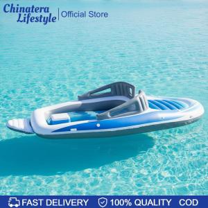 PVC 6-Person Inflatable Floating Bed Pirate Boat Inflatable Portable Boat Raft for Camping Lakes & Rivers