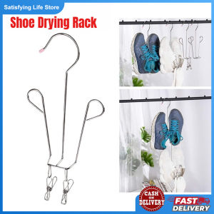 1/3 Pcs Shoes Drying Rack Hanger Hook Stainless Steel Hanging Shelf Organizer Space Saving Home Wardrobe Storage