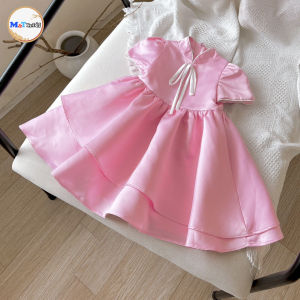 VÁY BÉ GÁI TIỂU THƯ HỒNG - CHẤT TAFTA SANG CHẢNH - MT5416