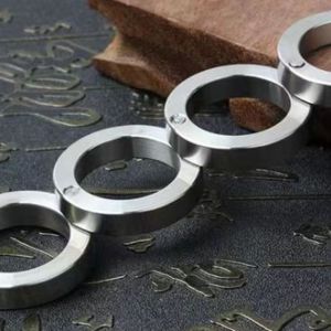 DISTILLATE Stainless Steel Folding Ring Portable Gifts Rings Jewelry Double Ring Rotation Ring Women