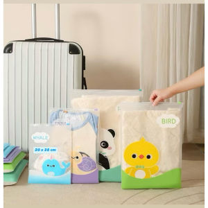 Ziplock Travel Karakter Hewan Lucu Pouch Penyimpanan Serbaguna Zipper Bag Motif Packaging Storage Bag Tas Penyimpanan Pakaian Zip Lock Plastik Anti Air SH AK12